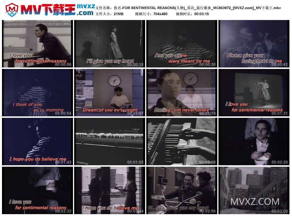 佚名-FOR SENTIMENTAL REASONS(人物)_英语_流行歌曲_MC803972